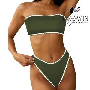 Suuksess Crop Ribbed Bikini Swimsuit Size S